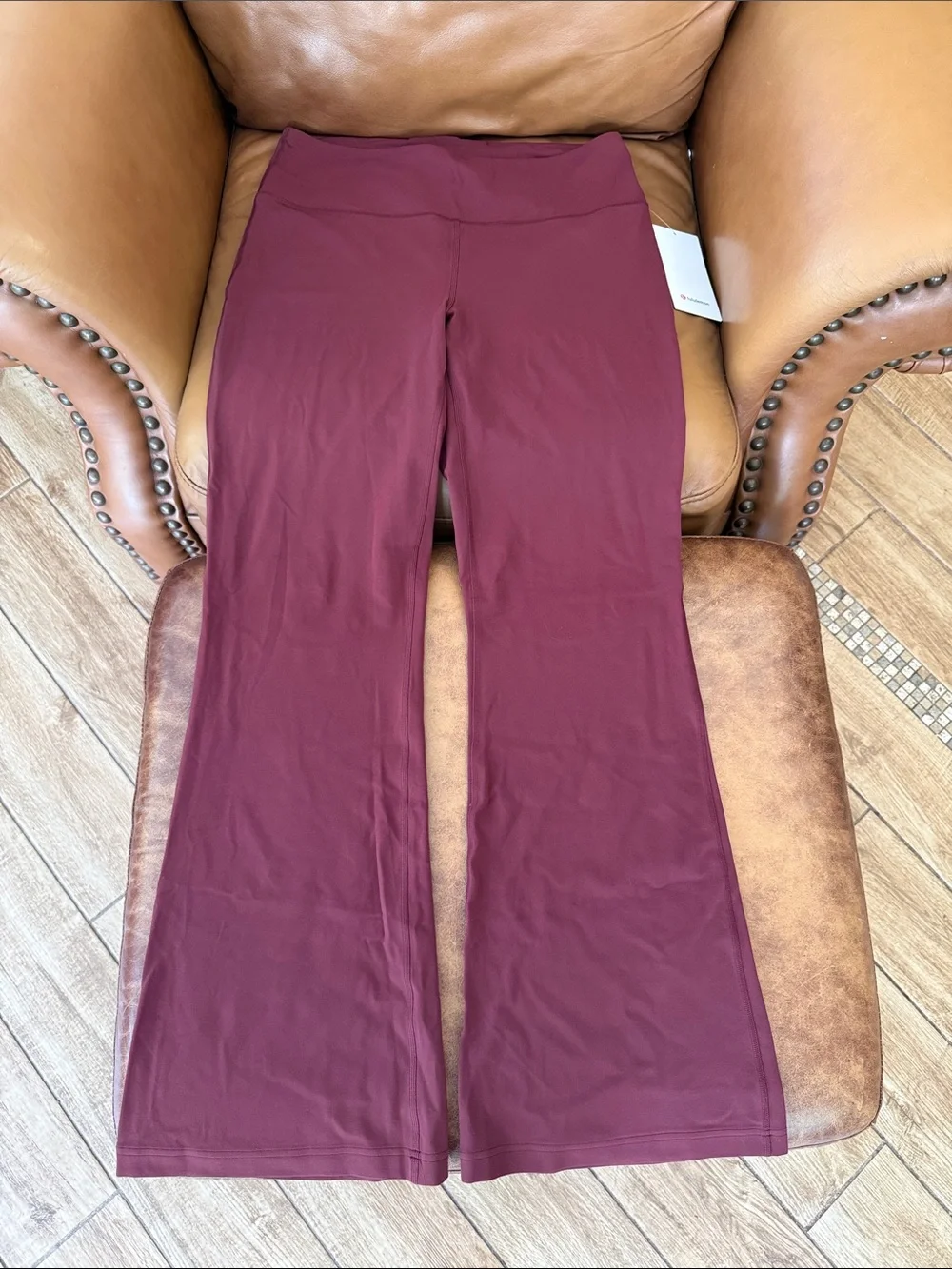 NWT Lululemon Groove Nulu Super-High-Rise Flared Pant 32” 14 Regular Red Merlot